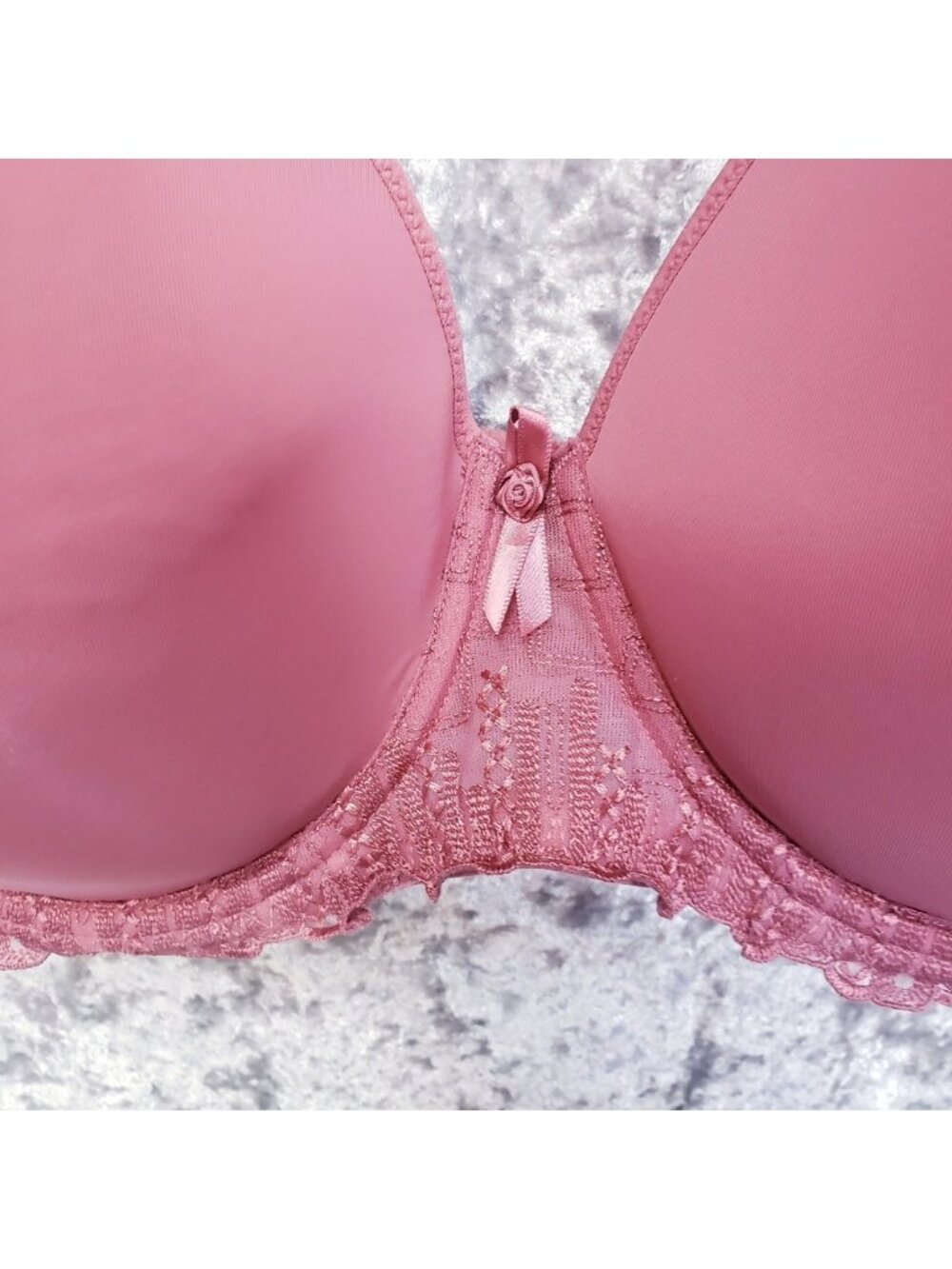 Fit Fully Yours Full Coverage Elise Underwire Bra Pink Lace Lingerie 34G - Picture 6 of 11